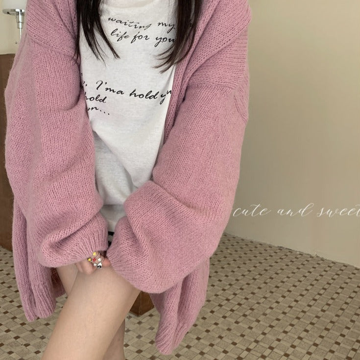 ゆったりオーバーサイズカーディガン シンプルでふんわり S1272