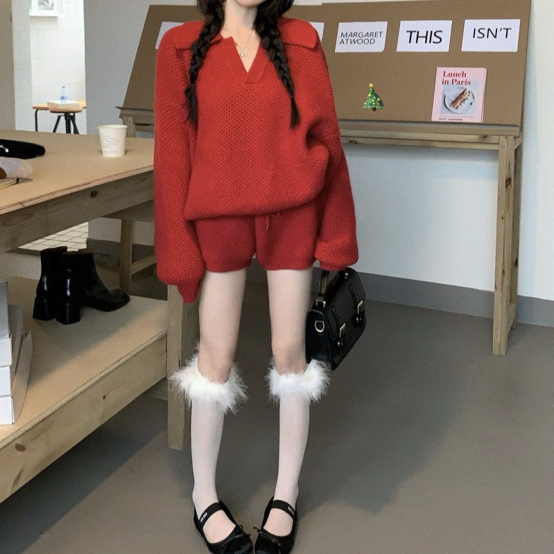 オーバーサイズニットとショートパンツのセットアップ【単品販売】 S1959