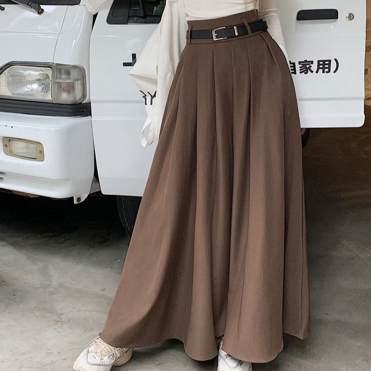 ベルト付きワイドスカート♡大人可愛いシルエット S1005