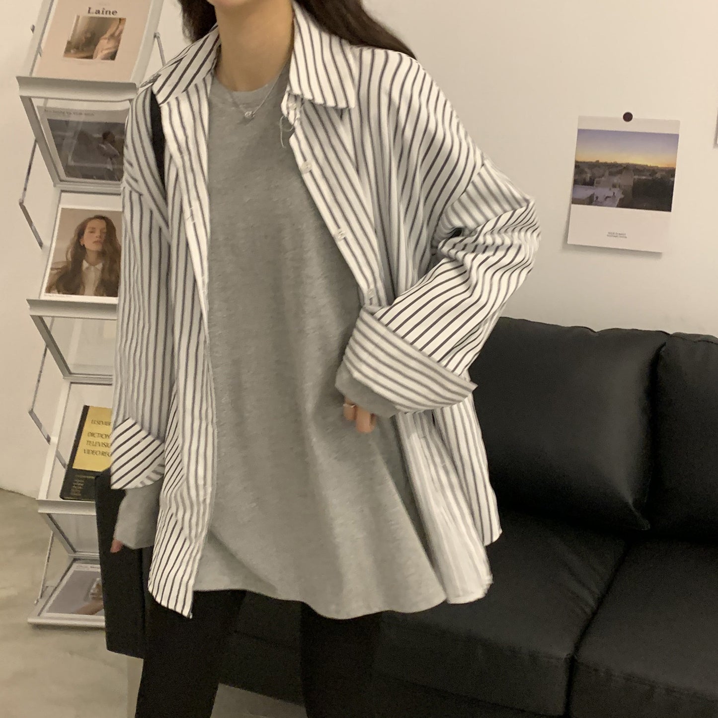 シンプルベーシックTシャツ 長袖プルオーバー S1958