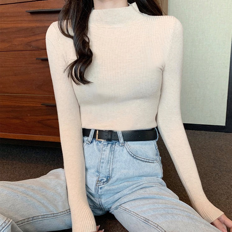 12色展開♡ベーシックモックネックニット S1306