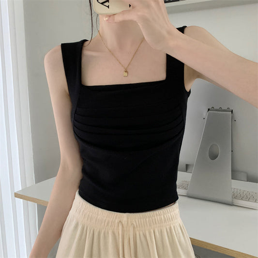 スクエアネックのパッド付きタンクトップ♡ S1915