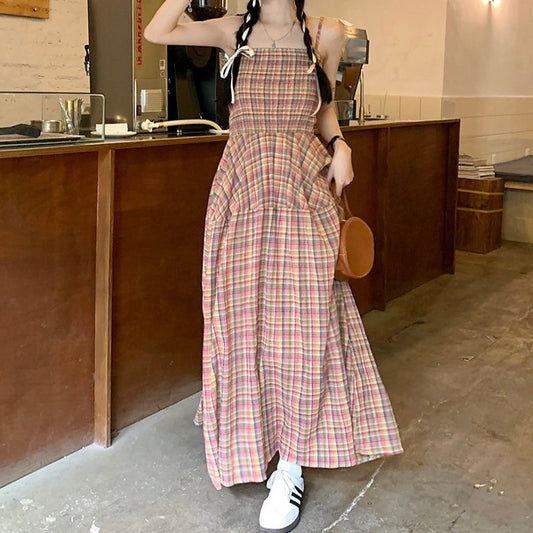 チェックキャミワンピ♡レイヤードに最適な可愛いワンピース S1564