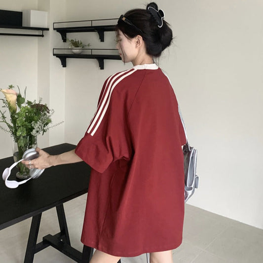 ライン柄オーバーサイズTシャツ S1369