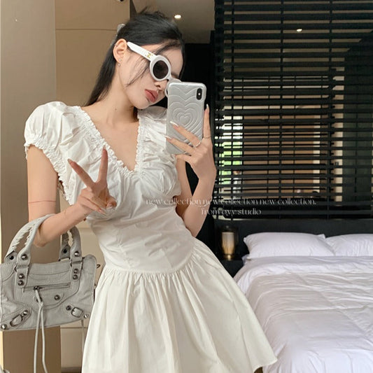 ギャザーフレアワンピース♡ふんわりシルエットで大人可愛い S1387