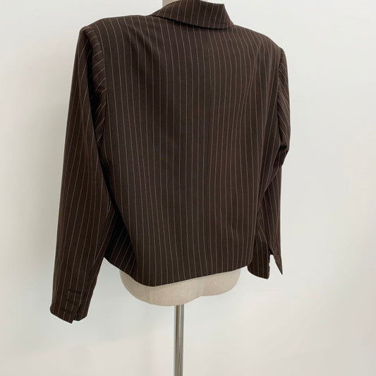 ストライプショートジャケット×ヨーク風ミニスカートセットアップ S1923