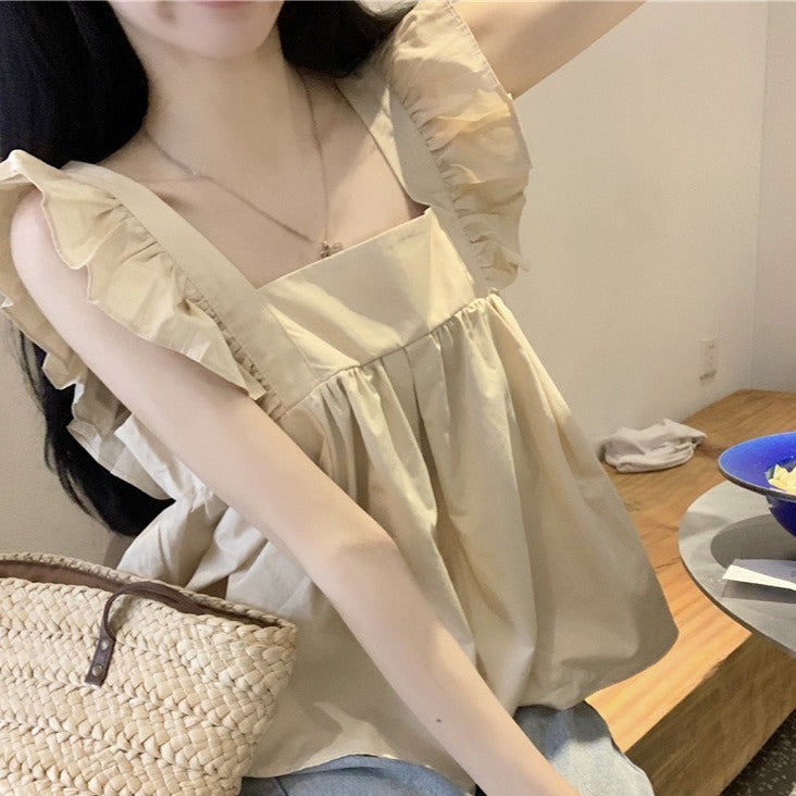 ふんわりフリルショルダーブラウス S1338