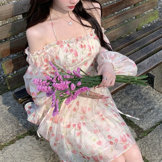 オフショル花柄ワンピース♡大人可愛いデザイン S1650