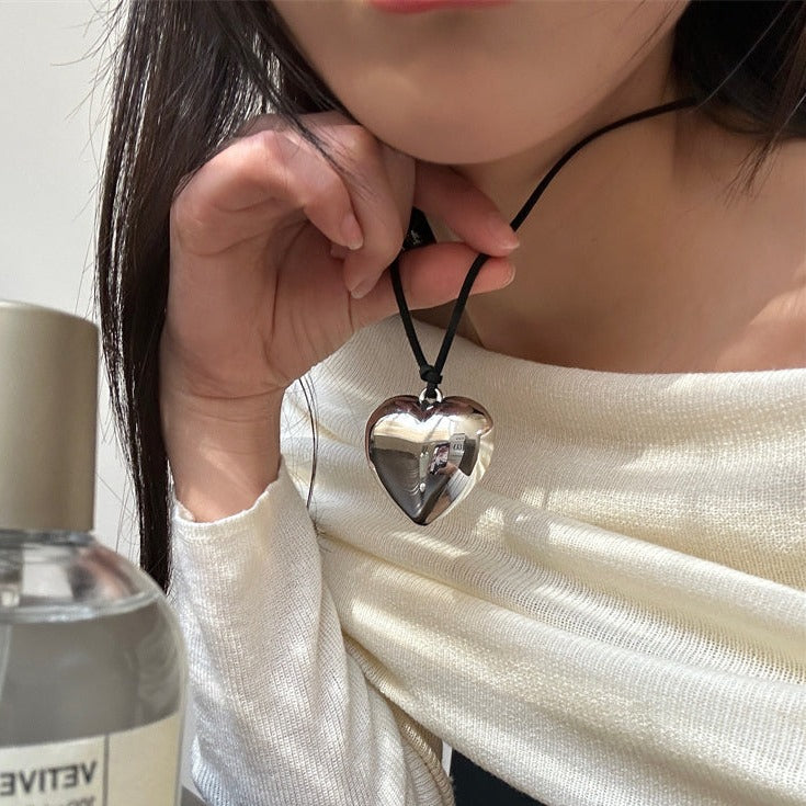 スエードハートネックレス♡ふんわり大人可愛い S1395