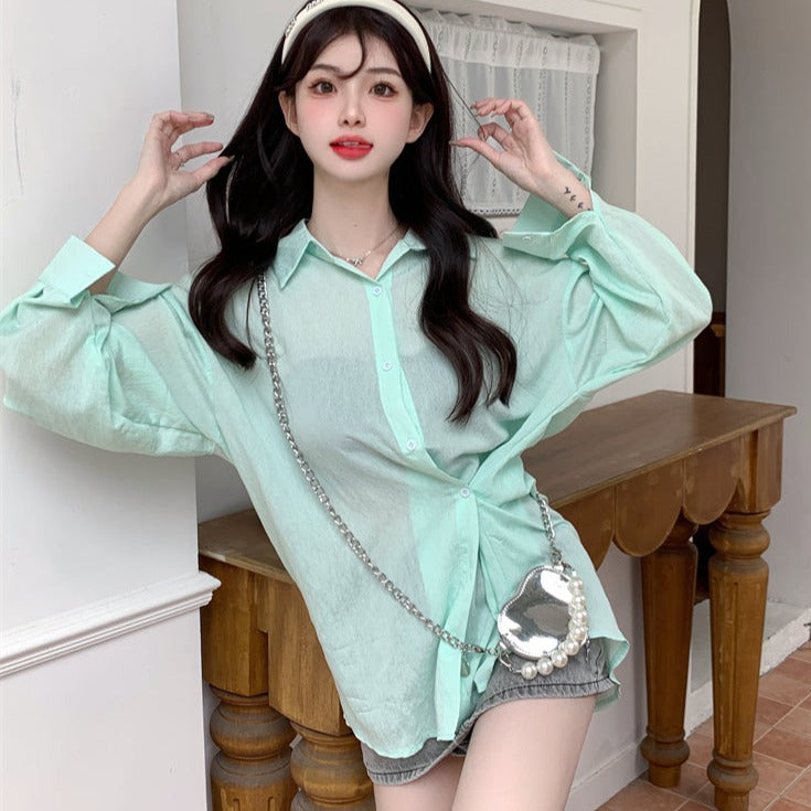 6色展開♡シアーオーバーシャツ 春のマストアイテム S1367