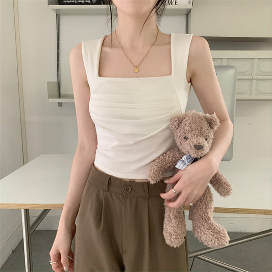 スクエアネックのパッド付きタンクトップ♡ S1915