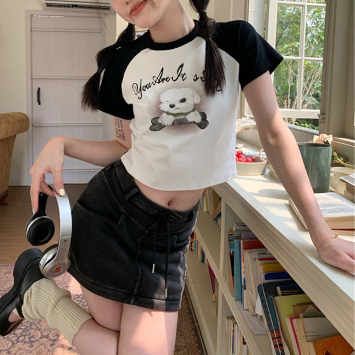 わんちゃんTシャツ♡ラインが可愛いオーバーサイズT S1351