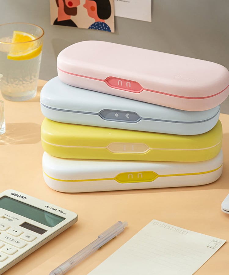 ラウンドコーナープラスチック2段ペンケース N10057