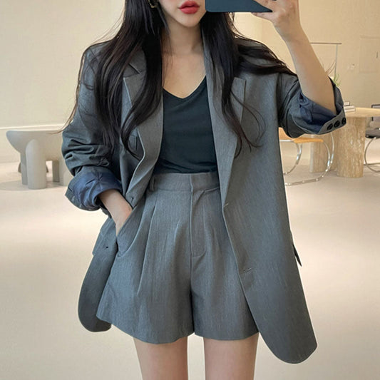 シンプルジャケット&ショートパンツセット S1917