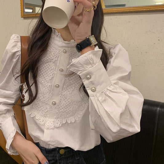 レースブザムブラウス 〜大人可愛いワンピース風〜 S1968