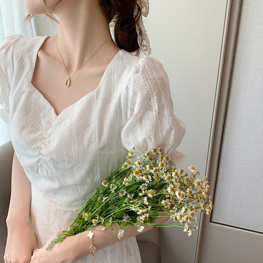 フレンチスリットフロントギャザーワンピース♡大人可愛いデザイン S1515