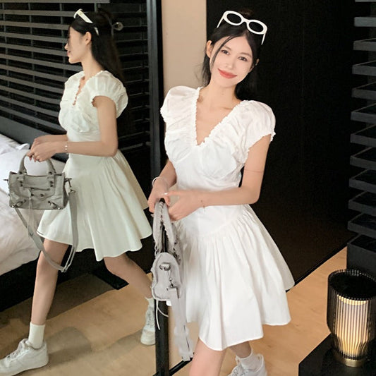 ギャザーフレアワンピース♡ふんわりシルエットで大人可愛い S1387