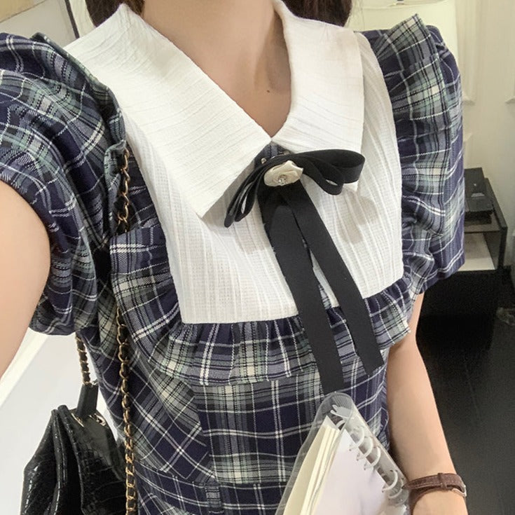 半袖チェックワンピース 2タイプで大人可愛い♡ S1318