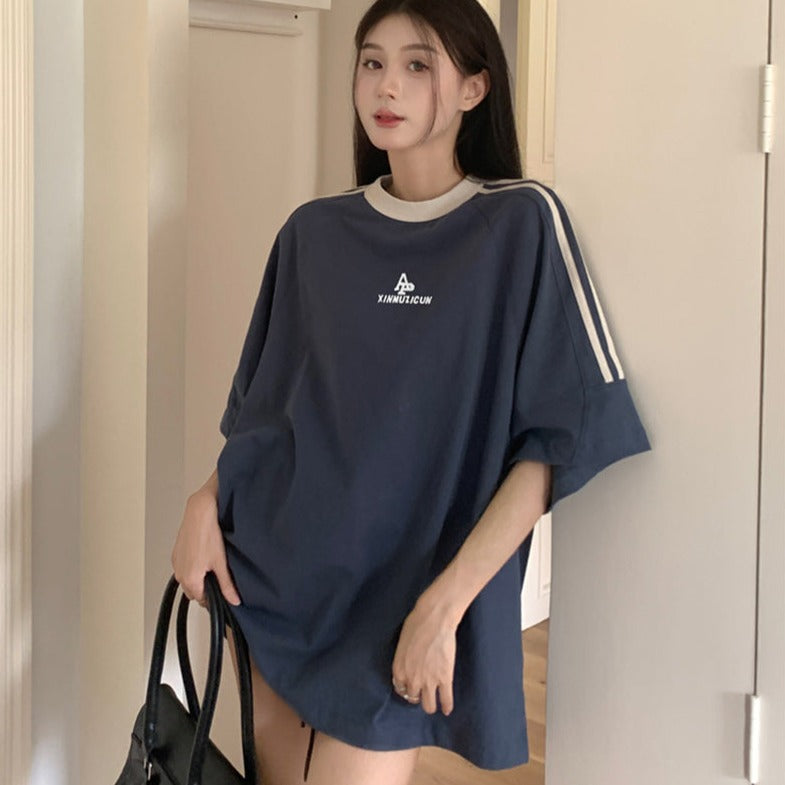 ライン柄オーバーサイズTシャツ S1369