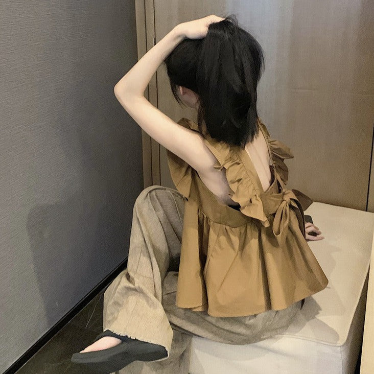 ふんわりフリルショルダーブラウス S1338