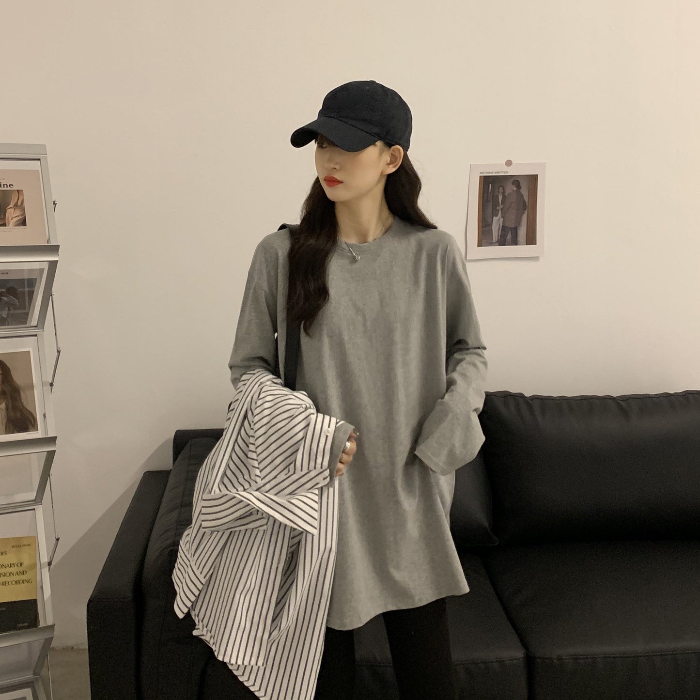 シンプルベーシックTシャツ 長袖プルオーバー S1958