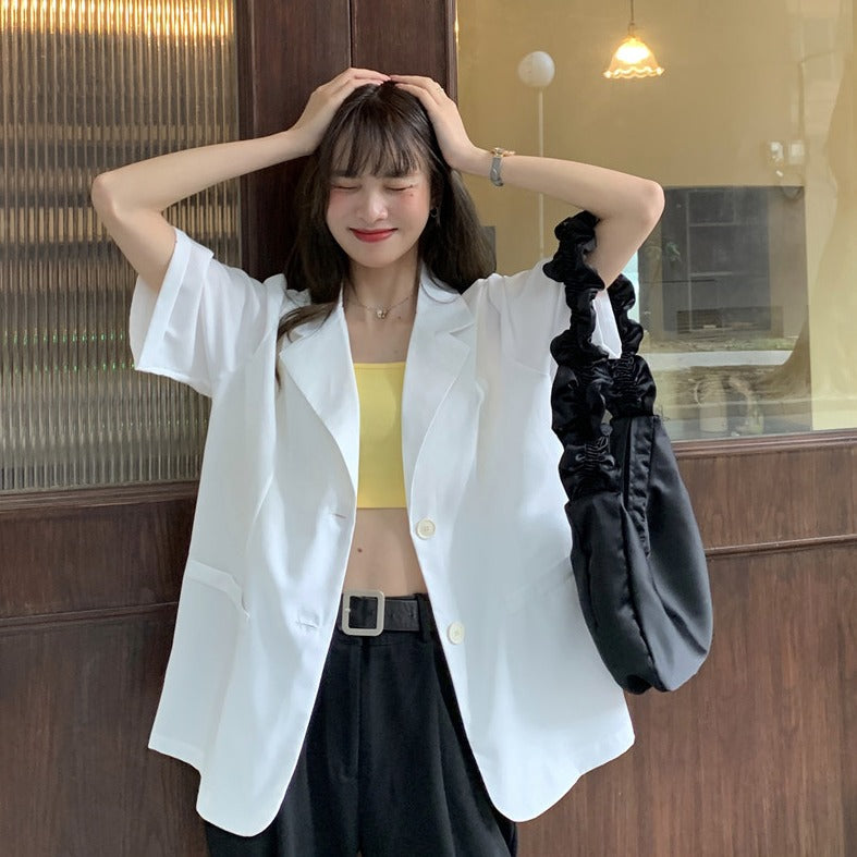 7色展開の半袖シングルジャケット♡ S1640