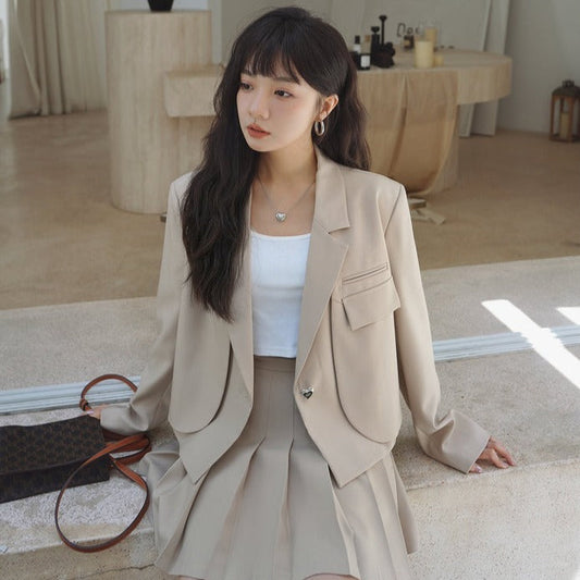 レトロなレイヤードジャケットセットアップ S1924