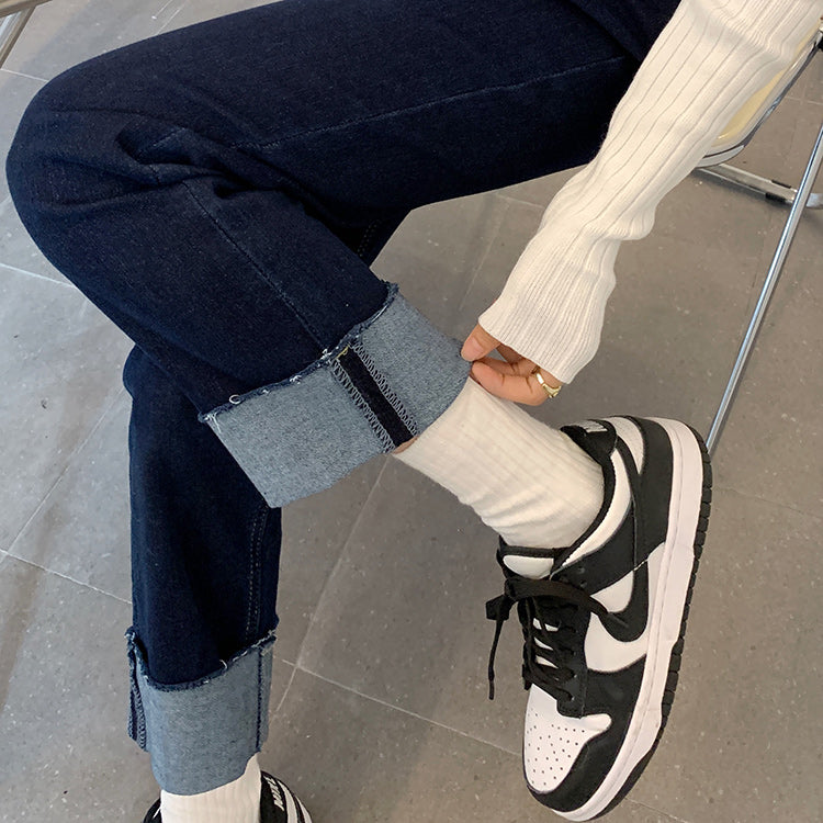 裾ロールアップストレートデニム♡ S1963