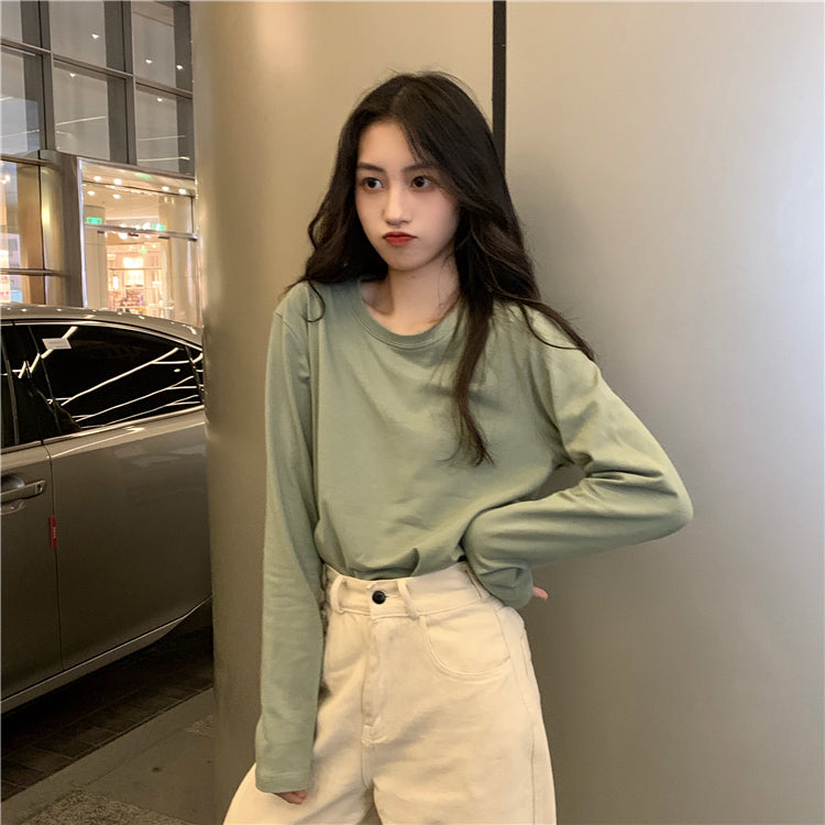 シンプルオーバーサイズクルーネックTシャツ S1268