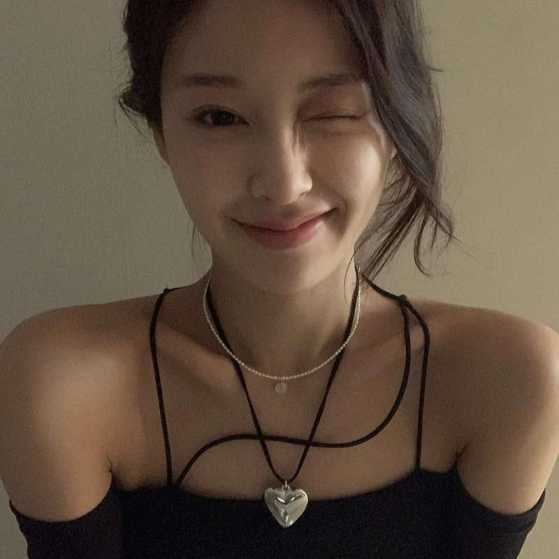 スエードハートネックレス♡ふんわり大人可愛い S1395