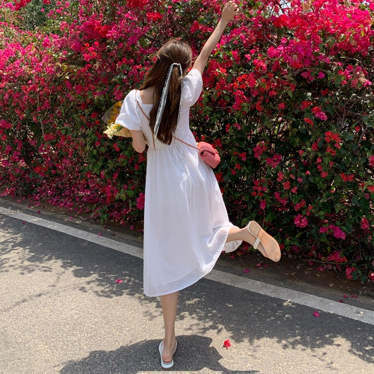 パフスリーブの花柄ワンピース♡ S1511
