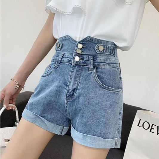 ハイウエストデニムショートパンツ♡ S1821