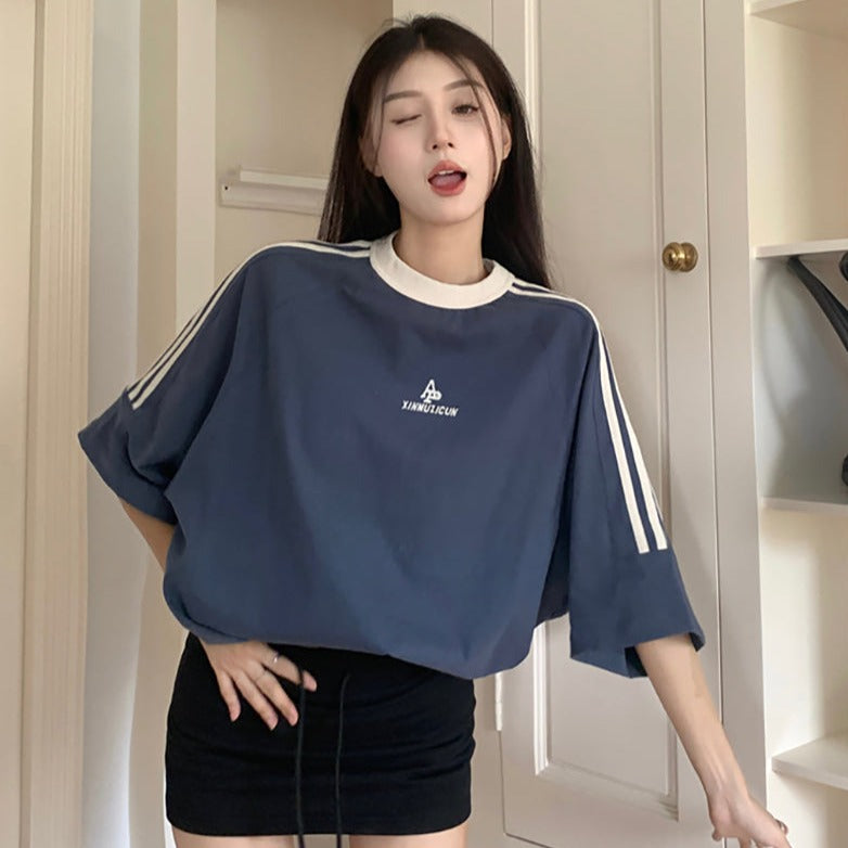 ライン柄オーバーサイズTシャツ S1369