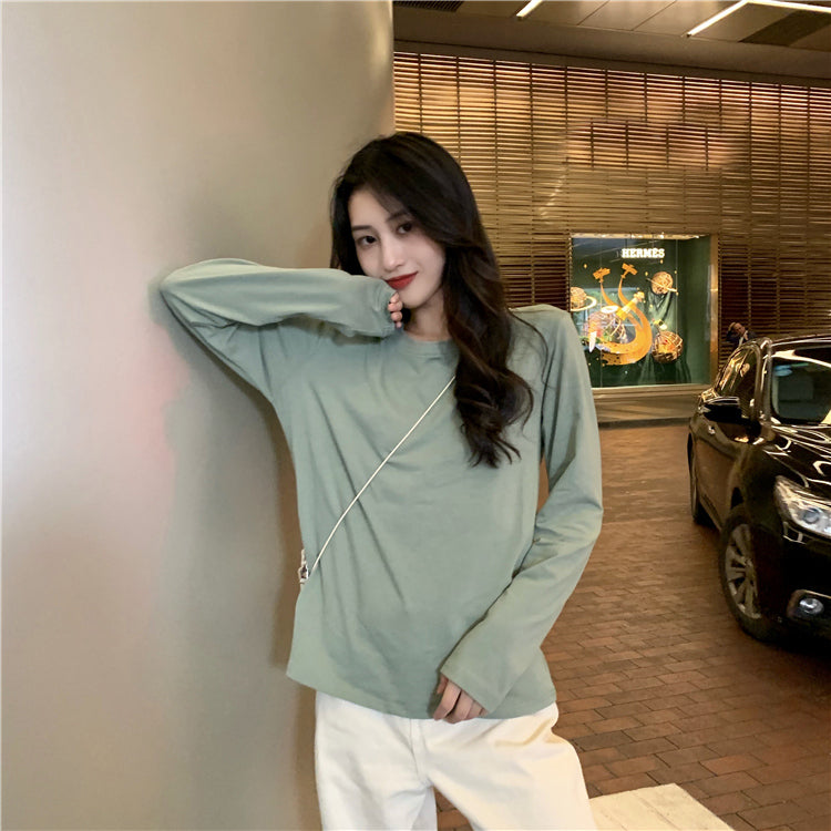 シンプルオーバーサイズクルーネックTシャツ S1268