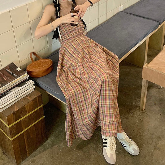 チェックキャミワンピ♡レイヤードに最適な可愛いワンピース S1564