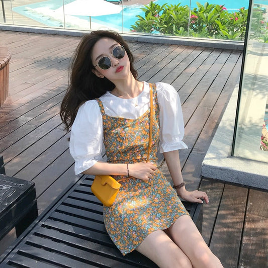 パフスリーブトップス&キャミワンピース 可愛いデザイン S1509