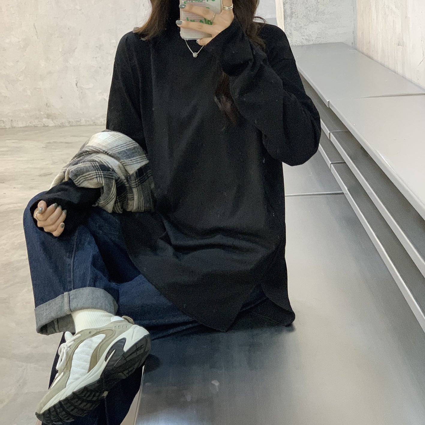 シンプルベーシックTシャツ 長袖プルオーバー S1958
