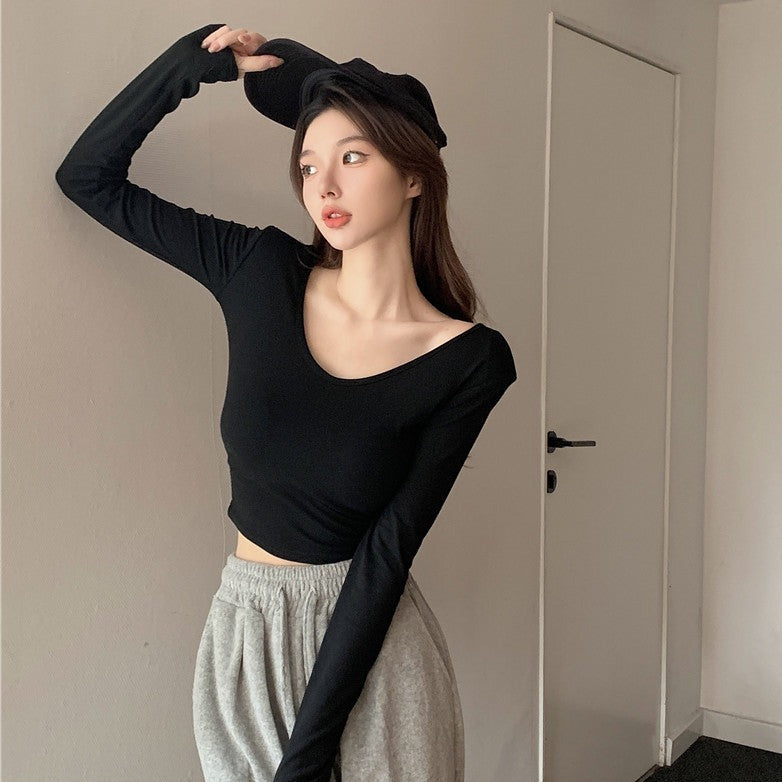 シンプルクロップTシャツ カジュアルに可愛く S1662