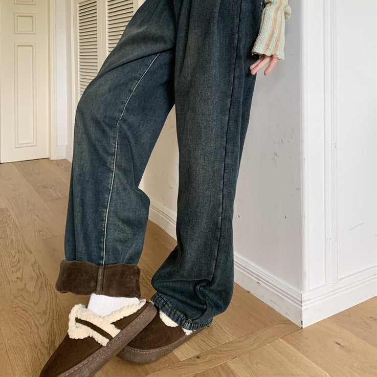 デニムホットパンツ ボア裏起毛で暖か♡ S1211