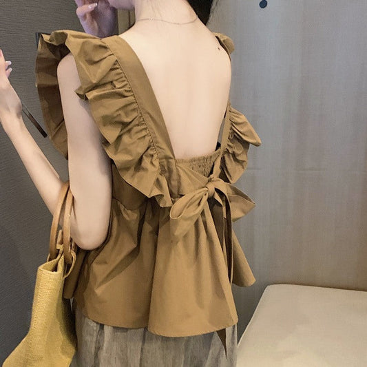 ふんわりフリルショルダーブラウス S1338