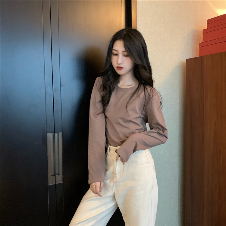 シンプルオーバーサイズクルーネックTシャツ S1268