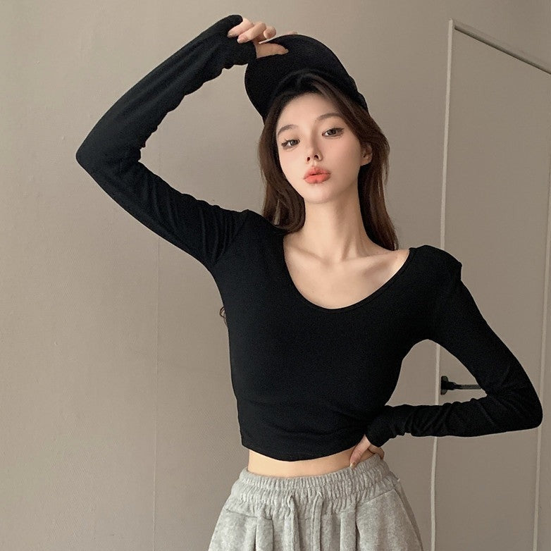 シンプルクロップTシャツ カジュアルに可愛く S1662