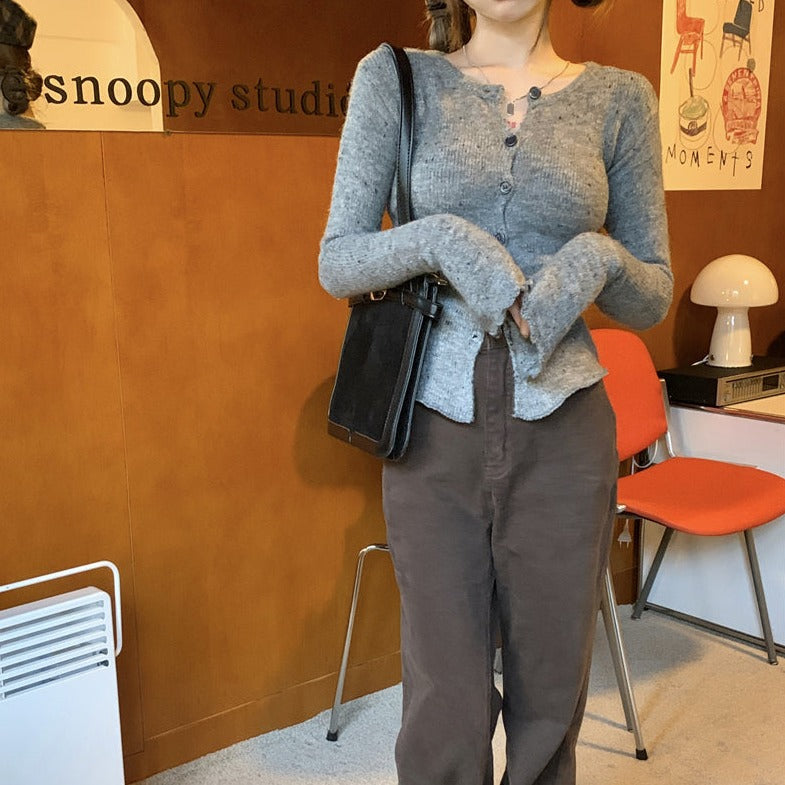 クッキー柄ニットカーディガン♡バイカラーで可愛く S1904