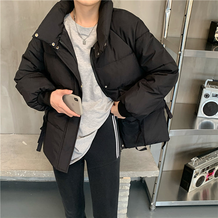 リボン付きスタンドカラー中綿ジャケット S1053