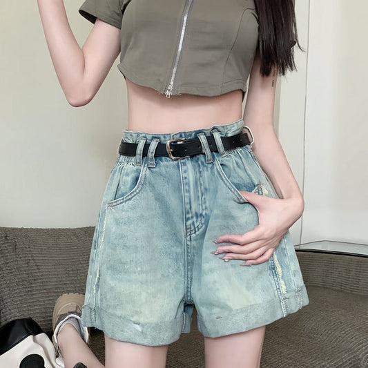 裾リバーシブルデニムショーツで美脚コーデ♡ S1648