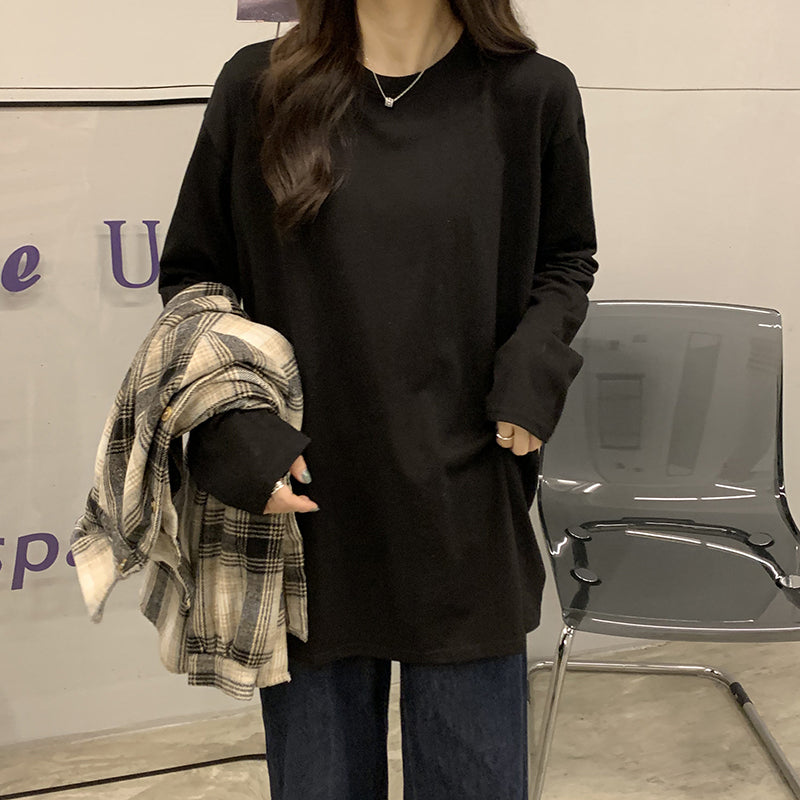 シンプルベーシックTシャツ 長袖プルオーバー S1958
