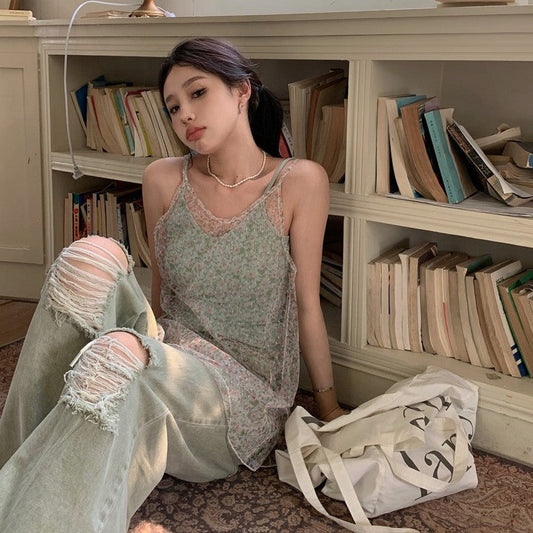 シアーキャミ2点セットで大人可愛いコーデ S1386