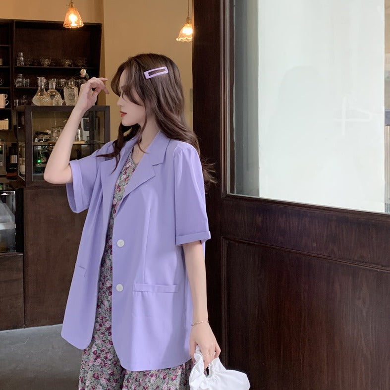 7色展開の半袖シングルジャケット♡ S1640