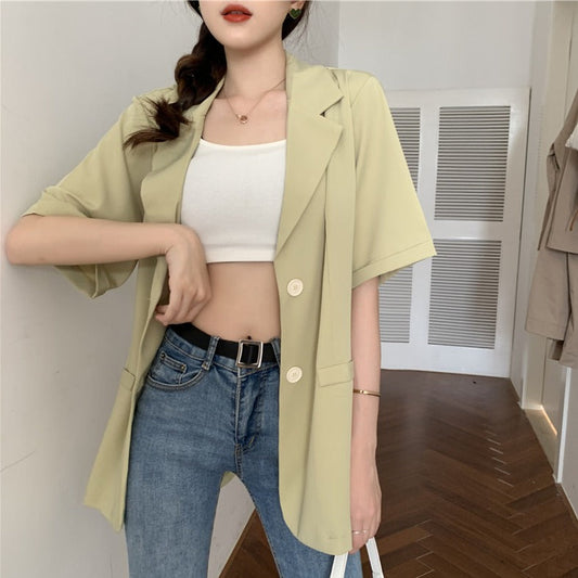 7色展開の半袖シングルジャケット♡ S1640