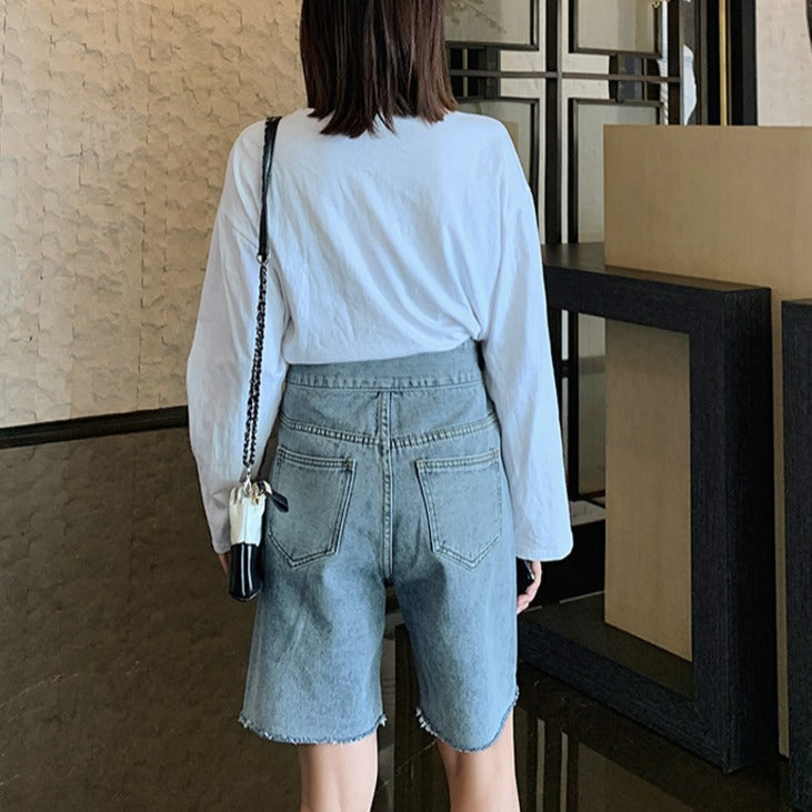 デニムショートパンツ 大人可愛いデザイン S1831